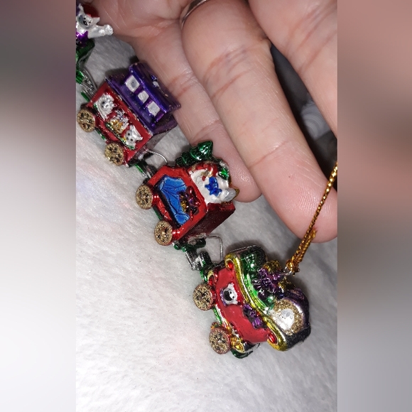 4 piece Vintage Mini Hard Plastic Train Set Christmas Ornaments - Picture 10 of 14